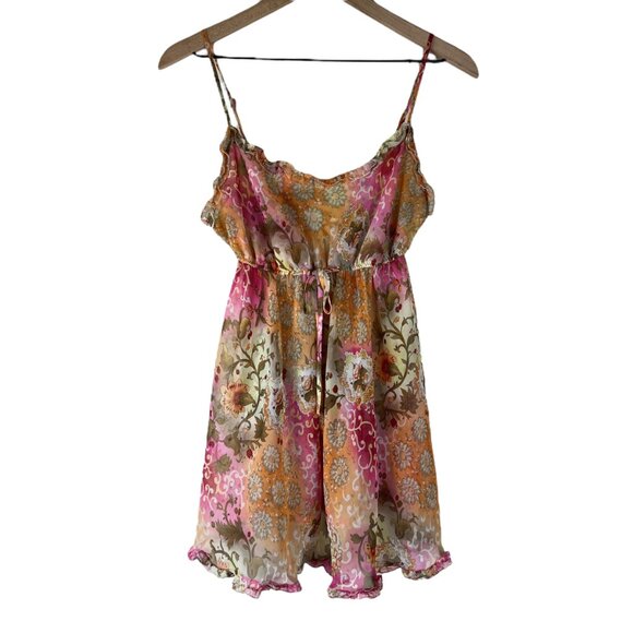 Vintage Victorias Secret Floral Printed Babydoll Slip Dress - Picture 1 of 4